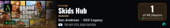 Skids Hub live status badge