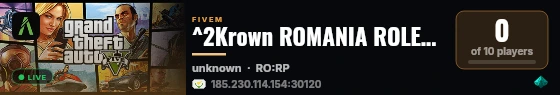 ^2Krown ROMANIA ROLEPLAY -- SOON live status badge