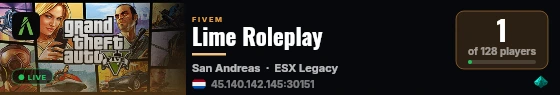 Lime Roleplay live status badge