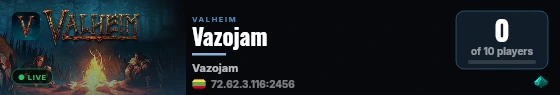 Vazojam live status badge