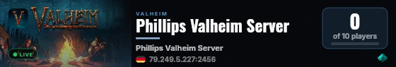 Phillips Valheim Server live status badge