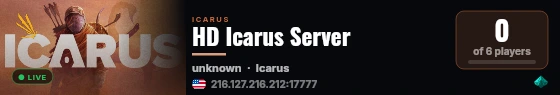 HD Icarus Server live status badge