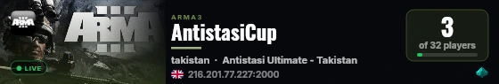 Arma 3 Server live status badge