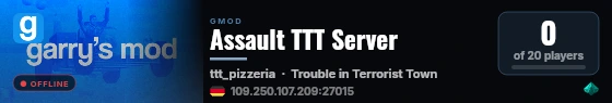 Assault TTT Server live status badge