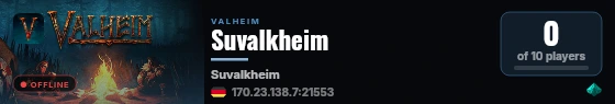 Suvalkheim live status badge