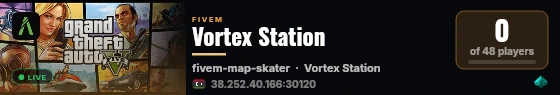 Vortex Station live status badge