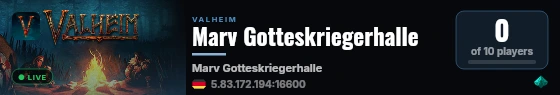 Marv Gotteskriegerhalle live status badge