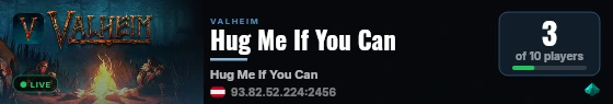 Hug Me If You Can live status badge