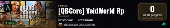 [QBCore] VoidWorld Rp live status badge