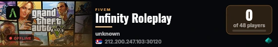 Infinity Roleplay live status badge