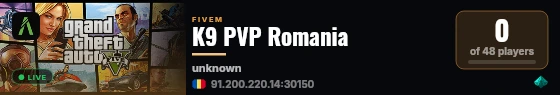 K9 PVP Romania live status badge