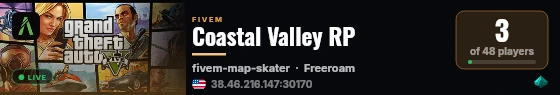 Coastal Valley RP live status badge