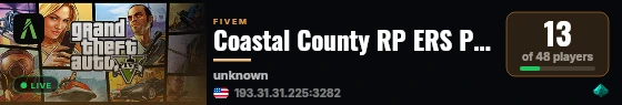 Coastal County RP ERS Play As LEO & Civ live status badge