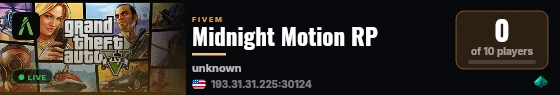 Midnight Motion RP live status badge