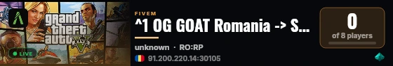 ^1 OG GOAT Romania -> STAFF CAPABIL -> MEDIUM ROLPALY live status badge
