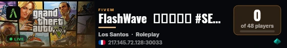 FlashWave  ▬▬▬↭🡺 #SERVEUR↭FUN 🡸↭▬▬▬ 🩵 live status badge
