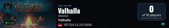 Valhalla live status badge