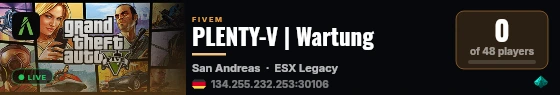 PLENTY-V | Wartung live status badge