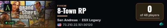8-Town RP live status badge
