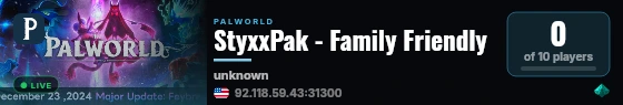 StyxxPak - Family Friendly live status badge