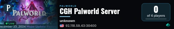 CGH Palworld Server live status badge