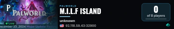 M.I.L.F ISLAND live status badge