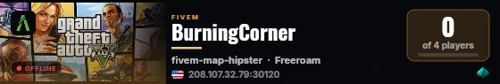 BurningCorner live status badge