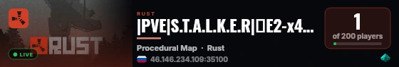 |PVE|S.T.A.L.K.E.R|╤Е2-x4|RaidBase|Event|Kits|Remove|Bots| live status badge