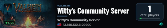 Witty's Community Server live status badge