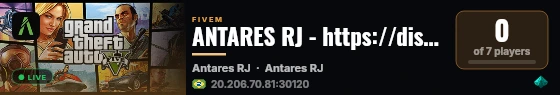 ANTARES RJ - https://discord.gg/VMfkzNh9Uc live status badge