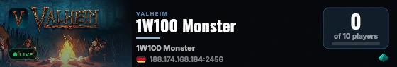 1W100 Monster live status badge
