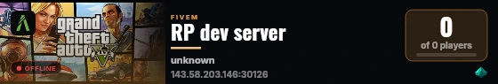 RP dev server live status badge