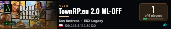 TownRP.eu 2.0 WL-OFF live status badge