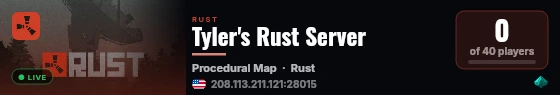 Tyler's Rust Server live status badge