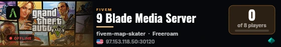 9 Blade Media Server live status badge