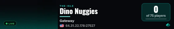 Dino Nuggies live status badge