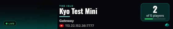 Kyo Test Mini live status badge