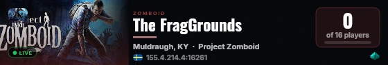 The FragGrounds live status badge