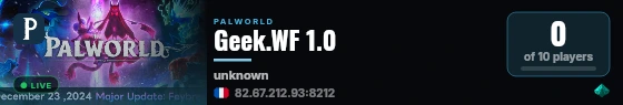 Geek.WF 1.0 live status badge