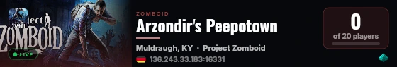 Arzondir's Peepotown live status badge