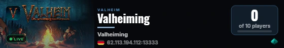 Valheiming live status badge