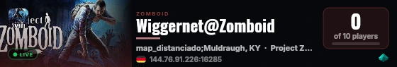Wiggernet@Zomboid live status badge