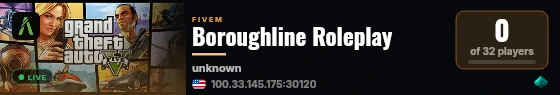 Boroughline Roleplay live status badge