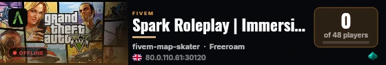Spark Roleplay | Immersive & Inclusive RP | DEV live status badge