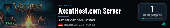 AxentHost.com Server live status badge