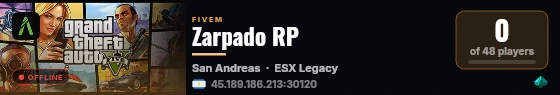 Zarpado RP live status badge