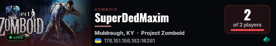 SuperDedMaxim live status badge