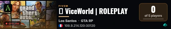 🎆 ViceWorld | ROLEPLAY live status badge