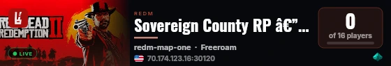 Sovereign County RP â€” DEV live status badge