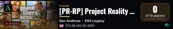 [PR-RP] Project Reality Roleplay live status badge